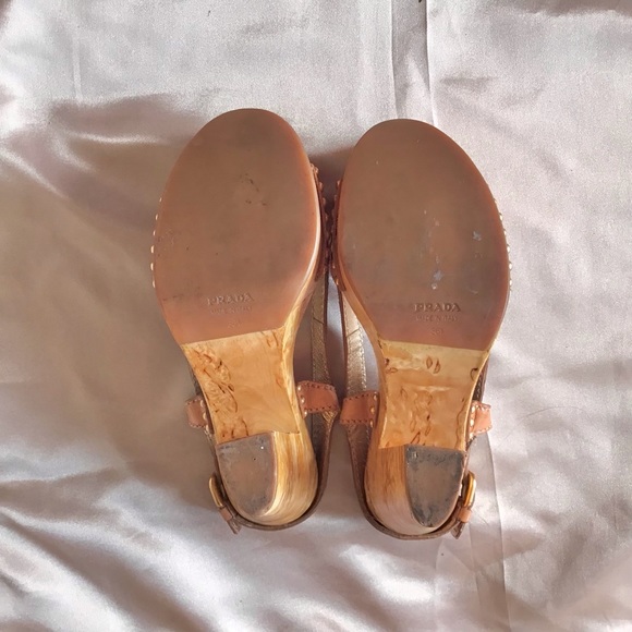 Prada BOHO Chunky Heel Platform Sandals 6.5 - Picture 7 of 7